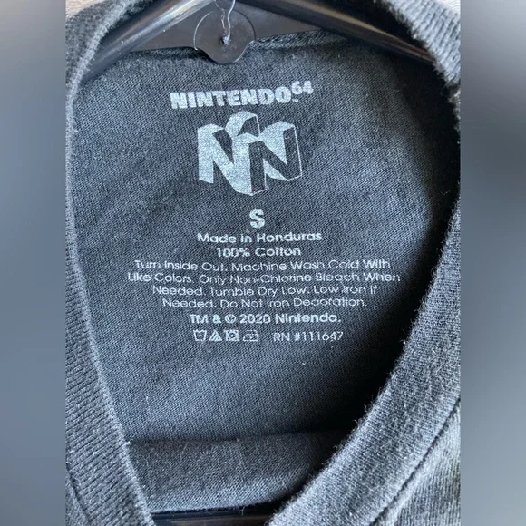 100% Cotton Nintendo 64 Small T-shirt Black - Picture 3 of 4